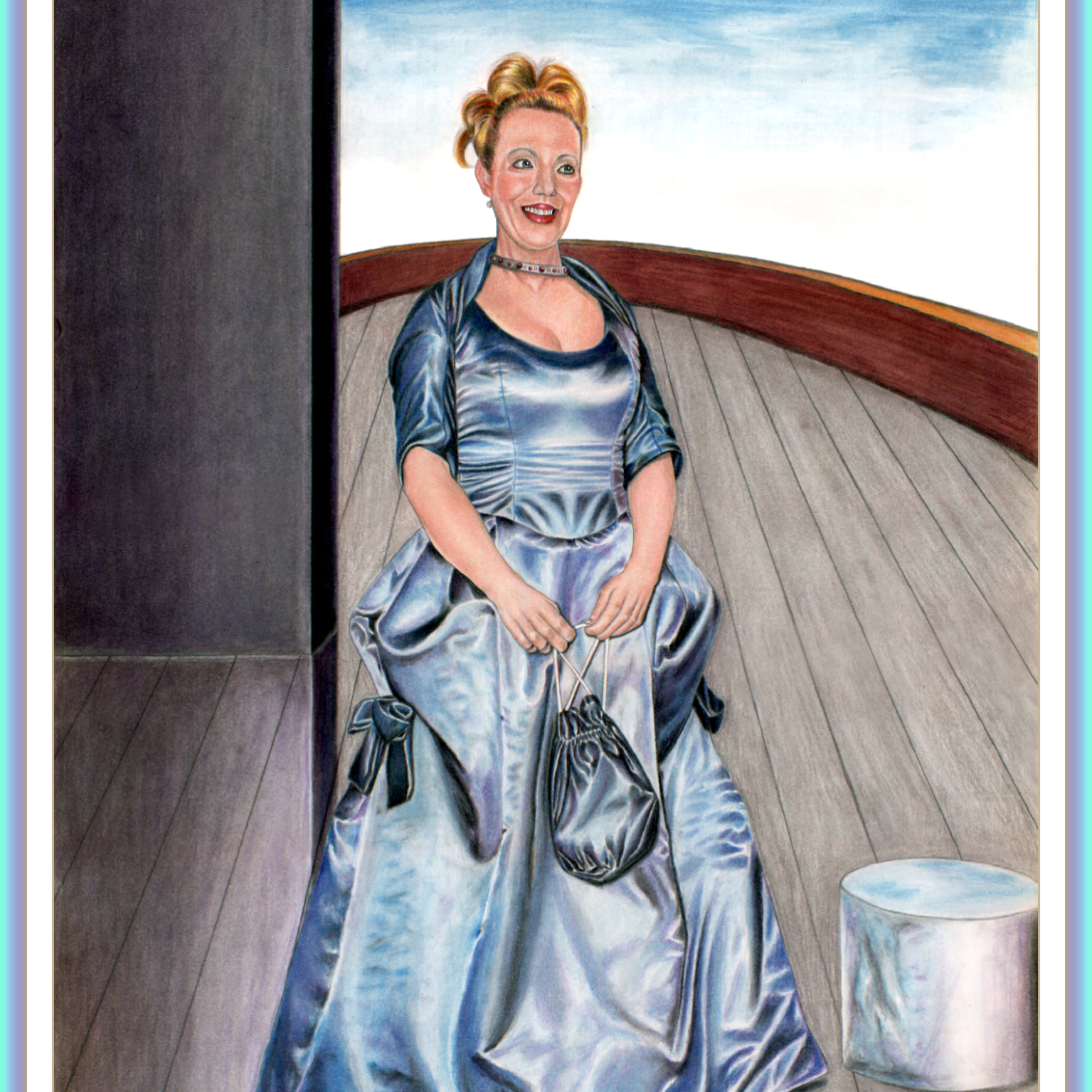 Retrato a pastel corpo inteiro 1 pessoa